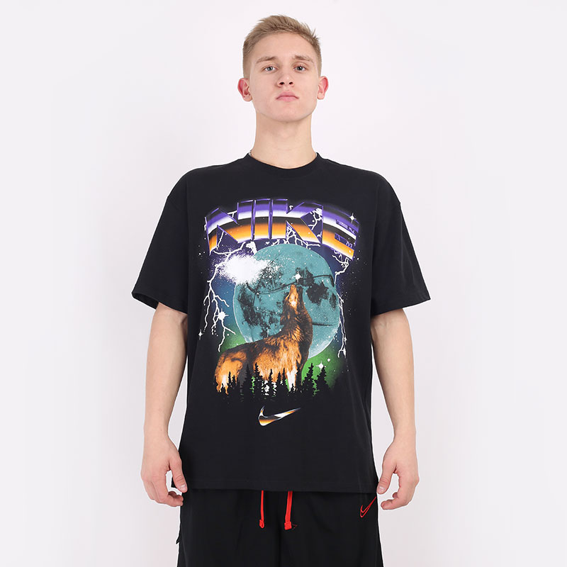 мужская черная футболка Nike Howlin Moon Ball T-Shirt CV2103-010 - цена, описание, фото 3